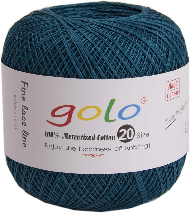 Golo Crochet Thread Yarn for Hand Knitting Size 20 Indigo-193 - Image 1